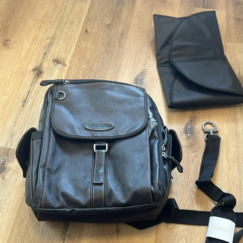 Chelsea & Scott backpack style diaper bag with optional strap
